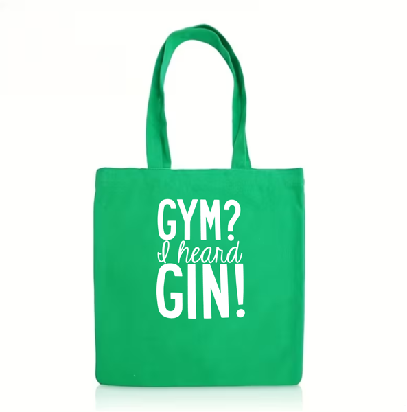 The "Gym? I Heard Gin!" Bull Denim Tote