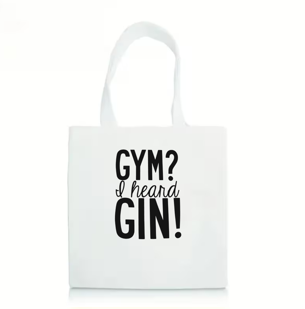 The "Gym? I Heard Gin!" Bull Denim Tote